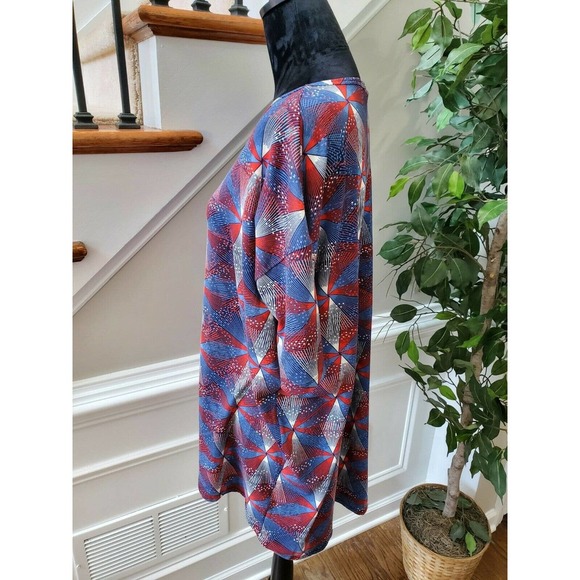 LulaRoe Women's Multicolor Polyester Round Neck 3/4 Sleeve Casual Blouse Size M - Picture 6 of 11